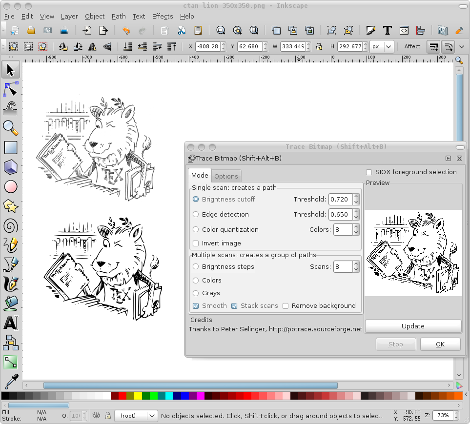 how to use inkscape to turn picture into vector image